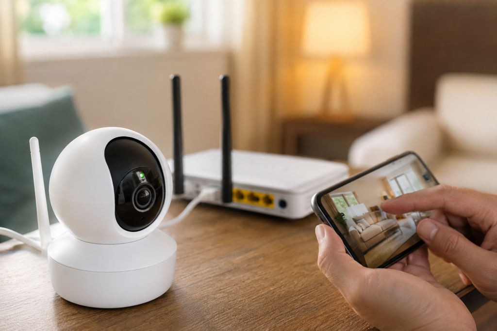 เมื่อกล้องอยู่ไกลจุดติดตั้งเราเตอร์ อาจพิจารณาเพิ่ม Mesh Wi-Fi เพื่อให้สัญญาณครอบคลุมมากขึ้น