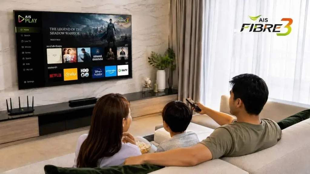 AIS PLAY ฟรีพร้อม AIS Fibre 3 รวมหนัง ซีรีส์ กีฬา และความบันเทิง