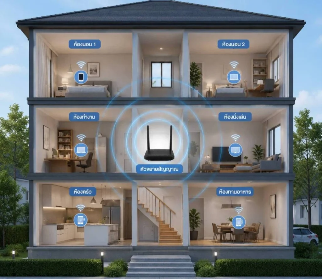 Mesh Wi-Fi และ Wi-Fi Extender สำหรับบ้านหลายชั้นช่วยกระจายสัญญาณอินเทอร์เน็ตทั่วบ้าน