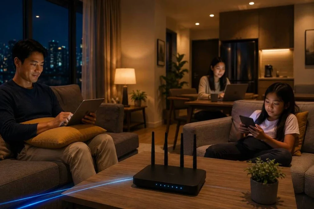 ผู้ใช้งานตรวจสอบปัญหาเน็ต AIS Fibre ตัดตอนกลางดึกภายในบ้าน