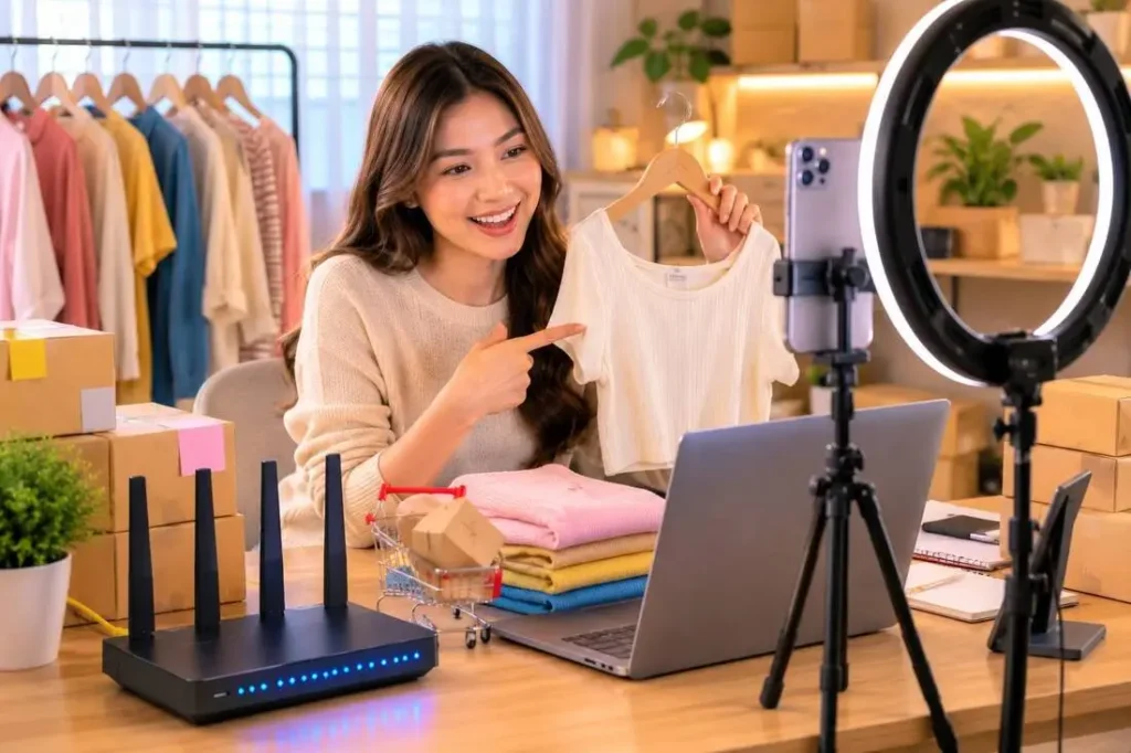 ไลฟ์ขายของบน TikTok Shop และ Shopee Live ใช้ AIS Fibre 3 ความเร็วเท่าไหร่ถึงพอ ร้านค้าออนไลน์ไลฟ์ขายของด้วยอินเทอร์เน็ต AIS Fibre 3 ความเร็วสูง