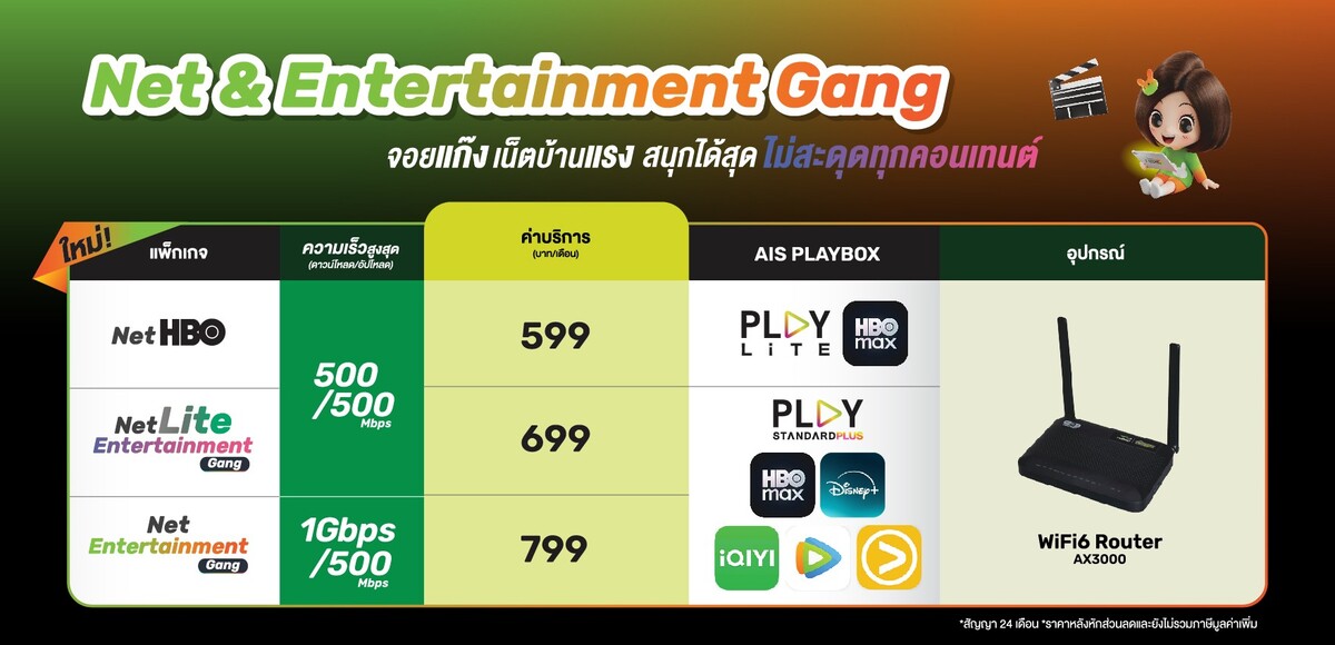 Net & Entertainment Gang แบบ All-in-One พร้อมความบันเทิงครบในแพ็กเดียว