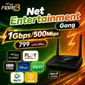 Net Entertainment 1Gbps/500Mbps AIS PLAYBOX + PLAY STANDARD PLUS