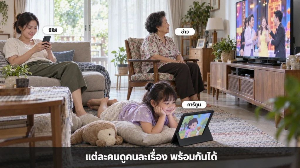 ครอบครัวไทยหลายวัยเลือกแพ็กเกจเน็ตบ้านที่เหมาะกับการดูของแต่ละคน